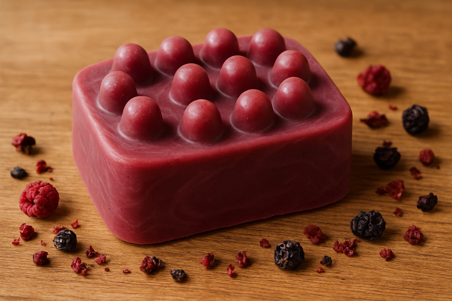 berry color massage bar soap