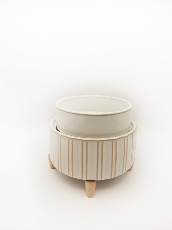 Ceramic & Wood 2-in-1 Classic Fragrance Candle Warmer