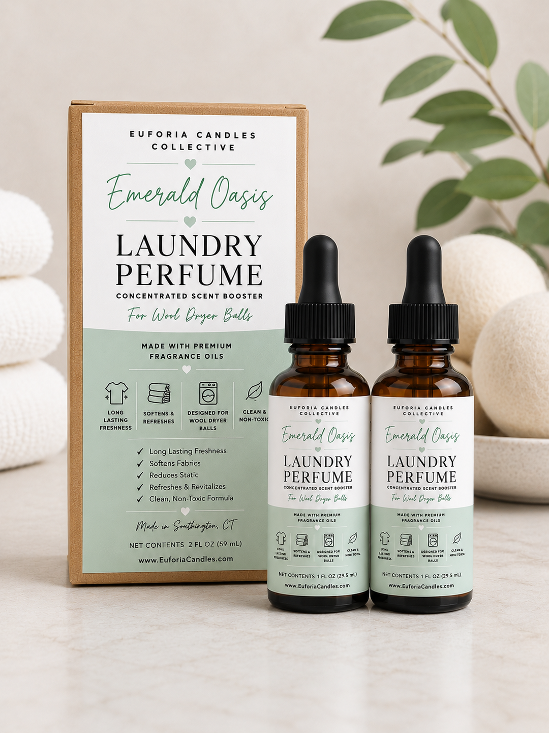 Luxury Laundry Perfume Duo (2 x 1 oz) | Euforia Candles