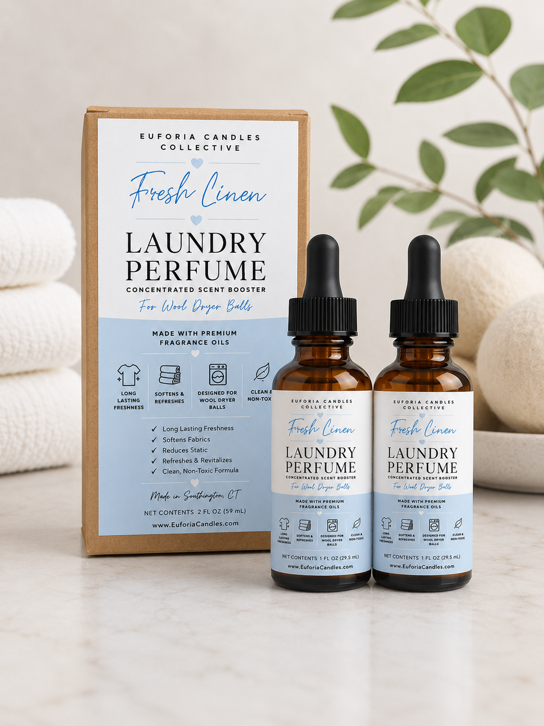 Luxury Laundry Perfume Duo (2 x 1 oz) | Euforia Candles