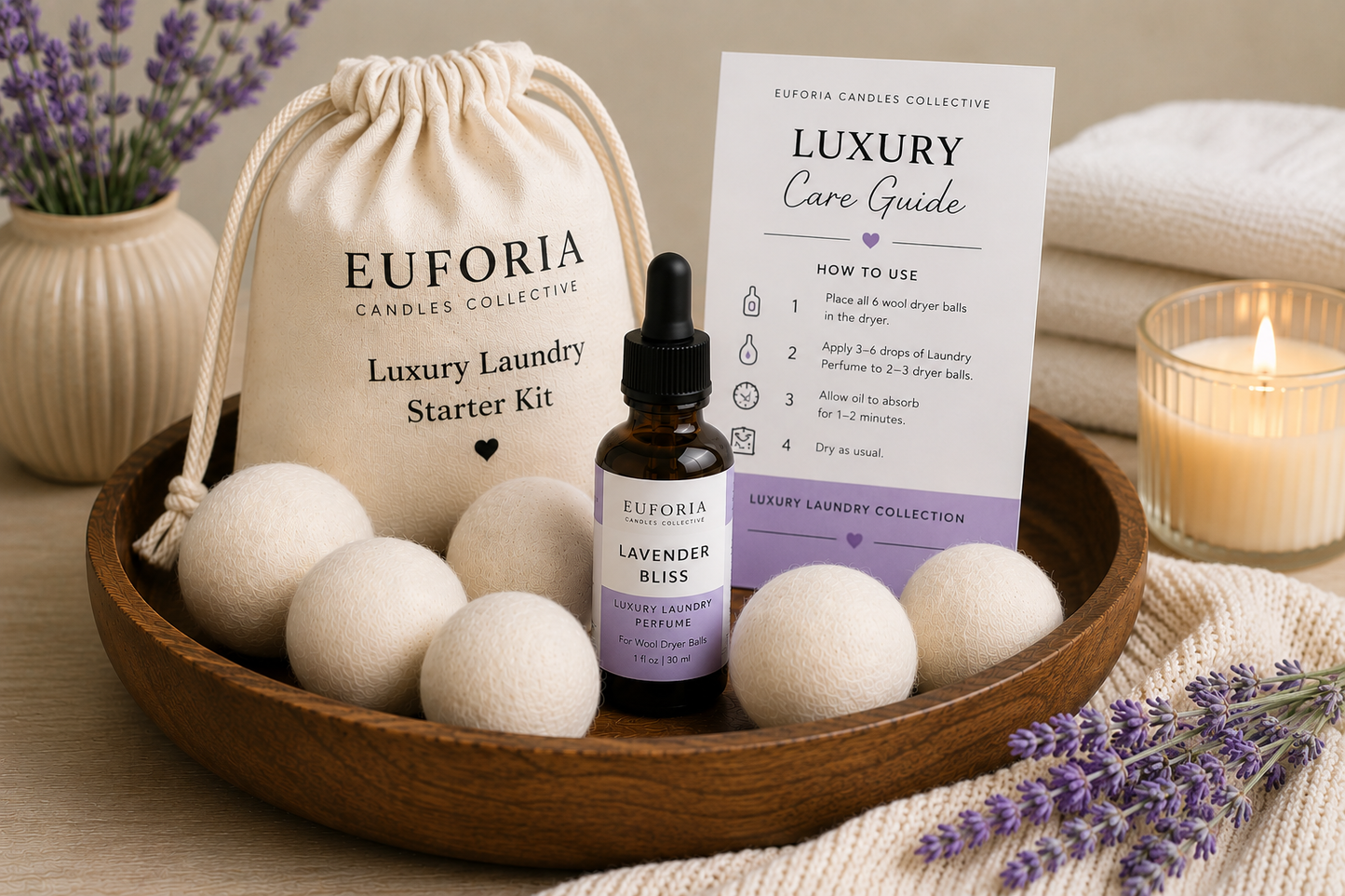 Luxury Laundry Starter Kit | Euforia Candles