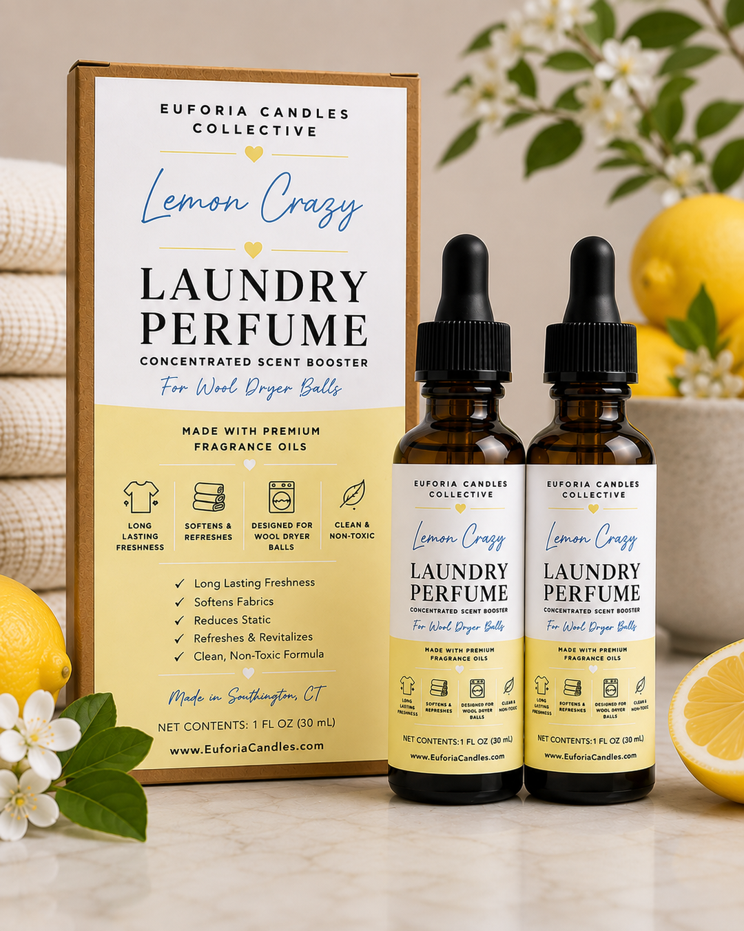 Luxury Laundry Perfume Duo (2 x 1 oz) | Euforia Candles