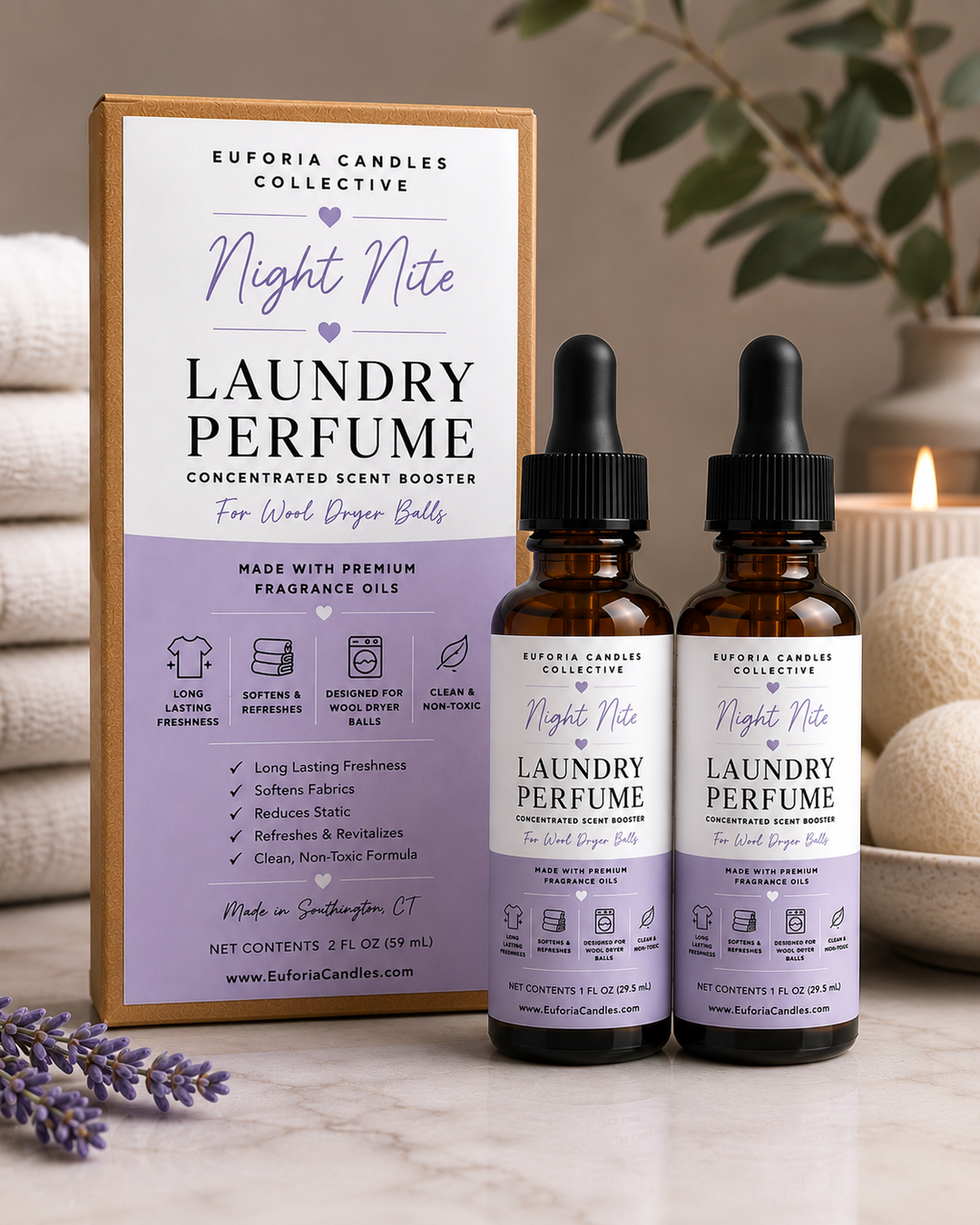 Luxury Laundry Perfume Duo (2 x 1 oz) | Euforia Candles