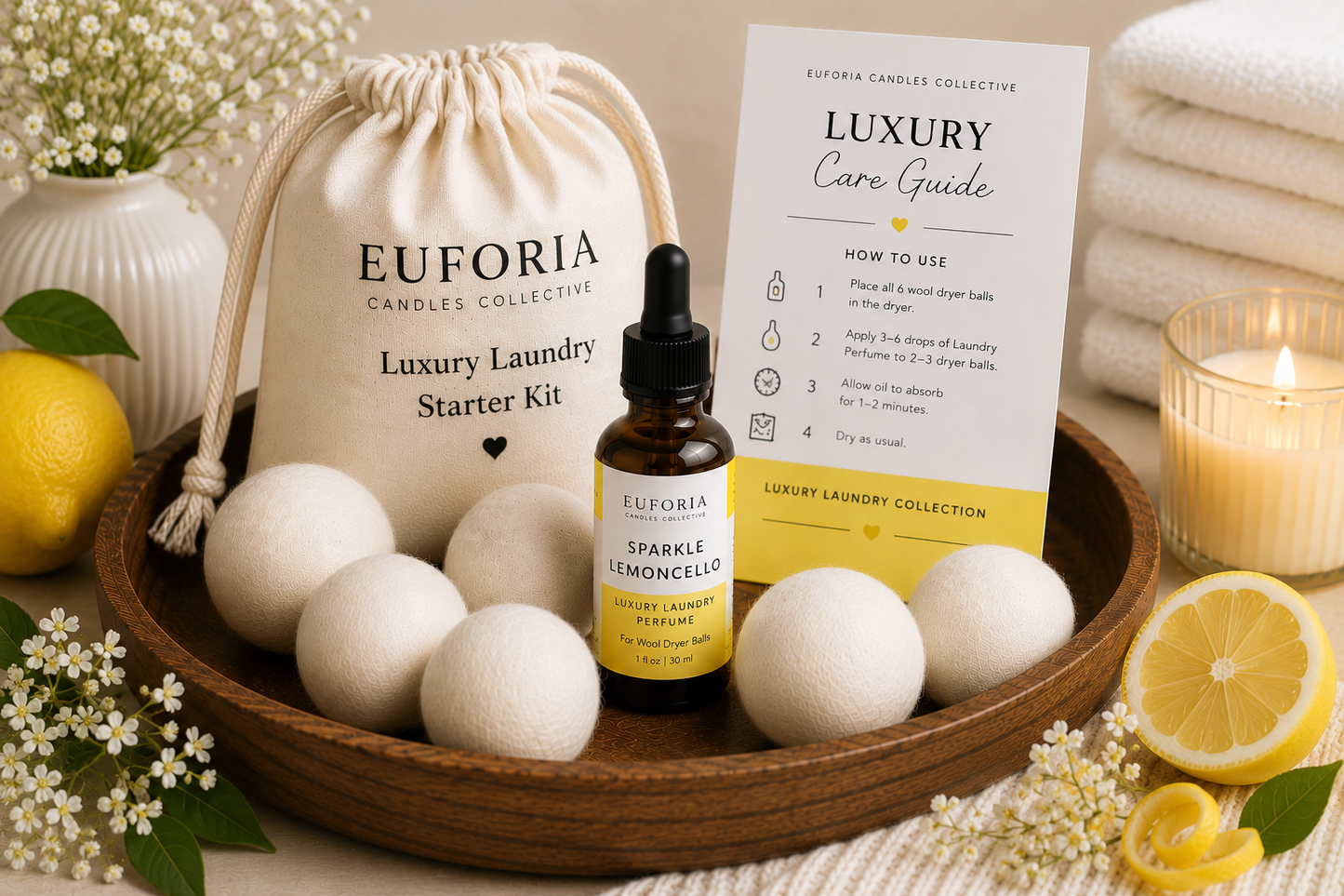 Luxury Laundry Starter Kit | Euforia Candles