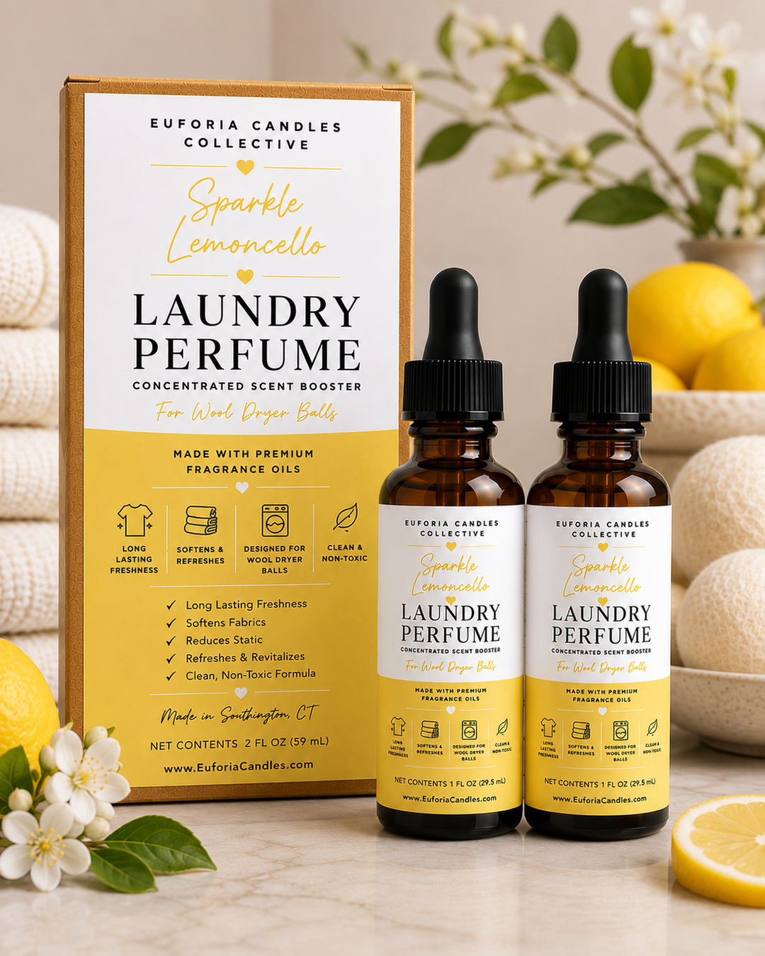 Luxury Laundry Perfume Duo (2 x 1 oz) | Euforia Candles