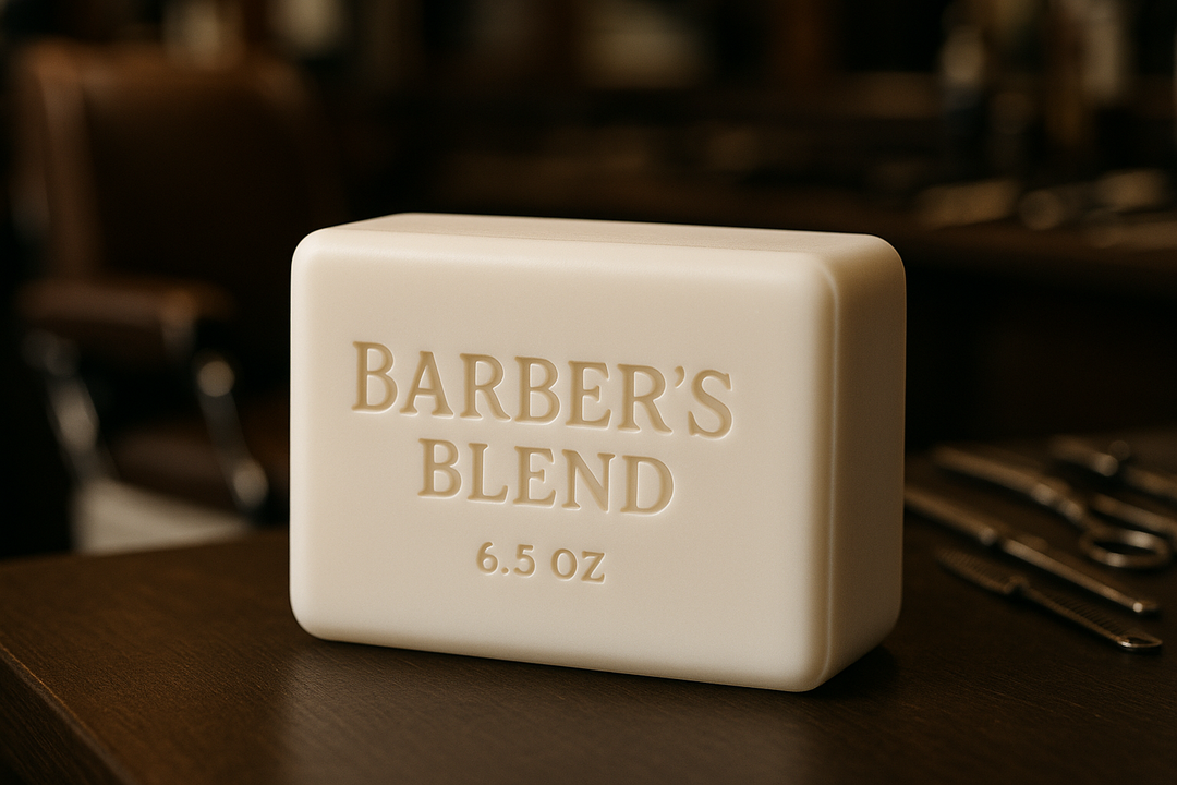 BArbers blend 6.5 oz bar soap white