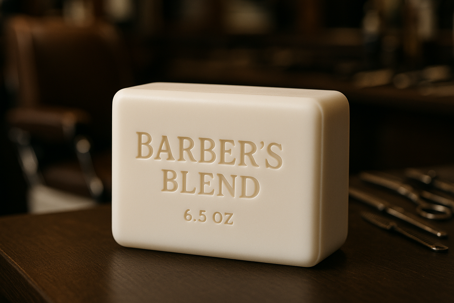 BArbers blend 6.5 oz bar soap white