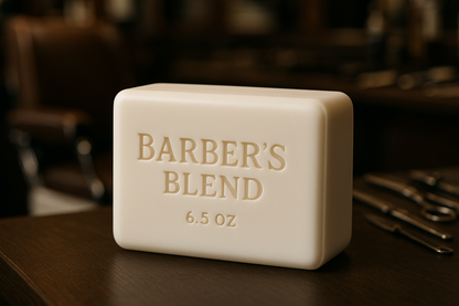 BArbers blend 6.5 oz bar soap white