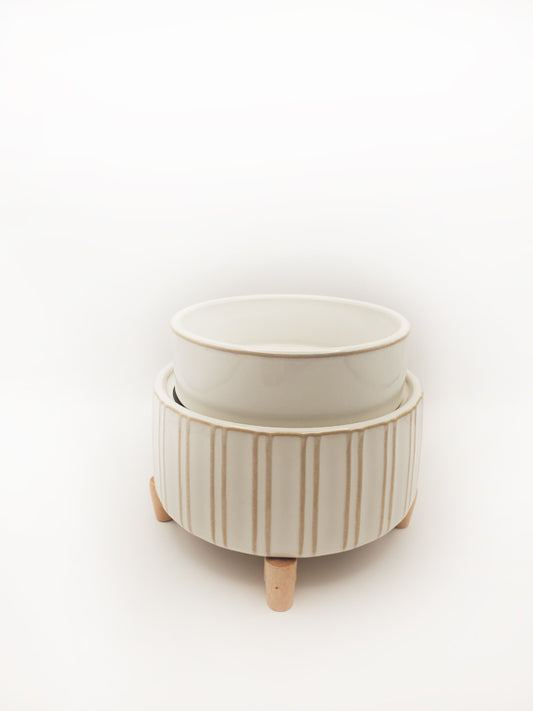 Ceramic & Wood 2-in-1 Classic Fragrance Candle Warmer